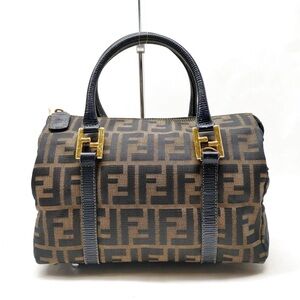 Fendi Black and Brown Logo Satchel